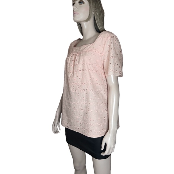 Talbots Pink Eyelet Blouse Top 100% Cotton Lined NWT - Picture 10 of 15